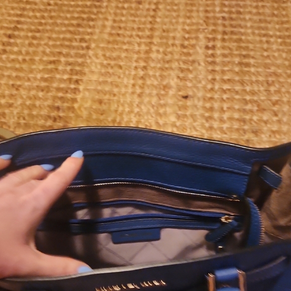 Michael Kors Blue Satchel Structured Design with Top Handles - Picture 8 of 8